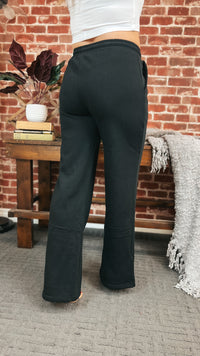 Jodie Wide Leg Jogging Pants | Black