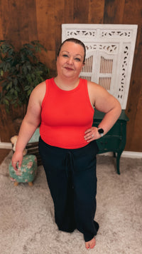 Victoria Ribbed Tank Top | Coral