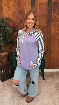 Janie Stripe Hoodie | Lavender