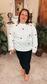 Liza Heart Crewneck | Ivory