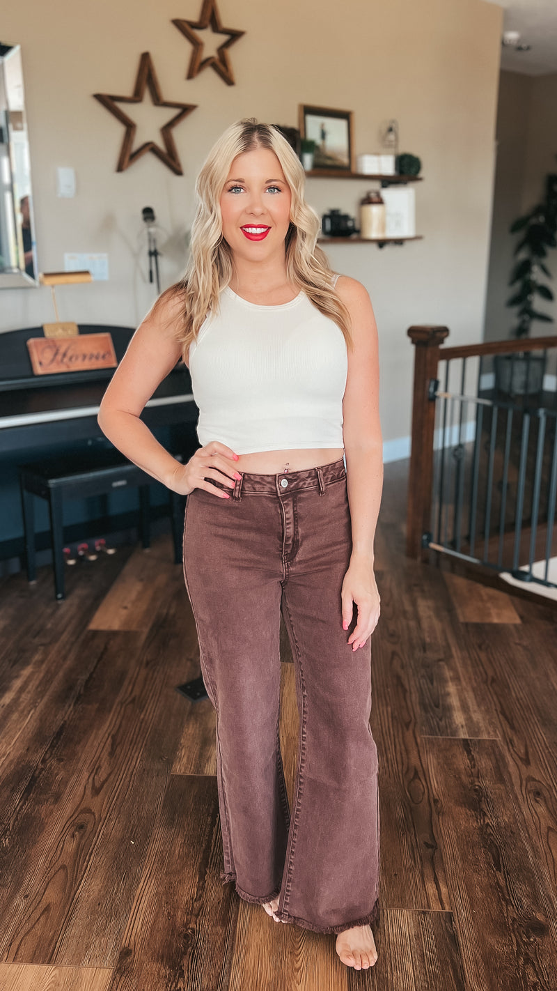 Cole Cutoff Denim | Brown