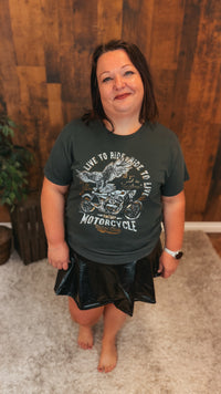 Motorcycle Graphic Tee | Grey
