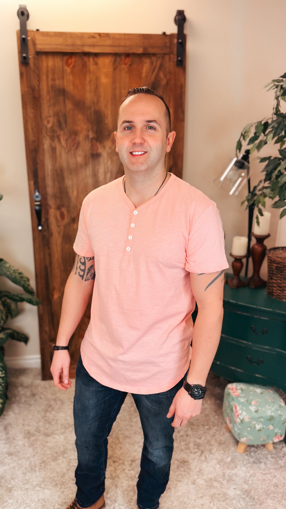 James Henley Tee: Salmon