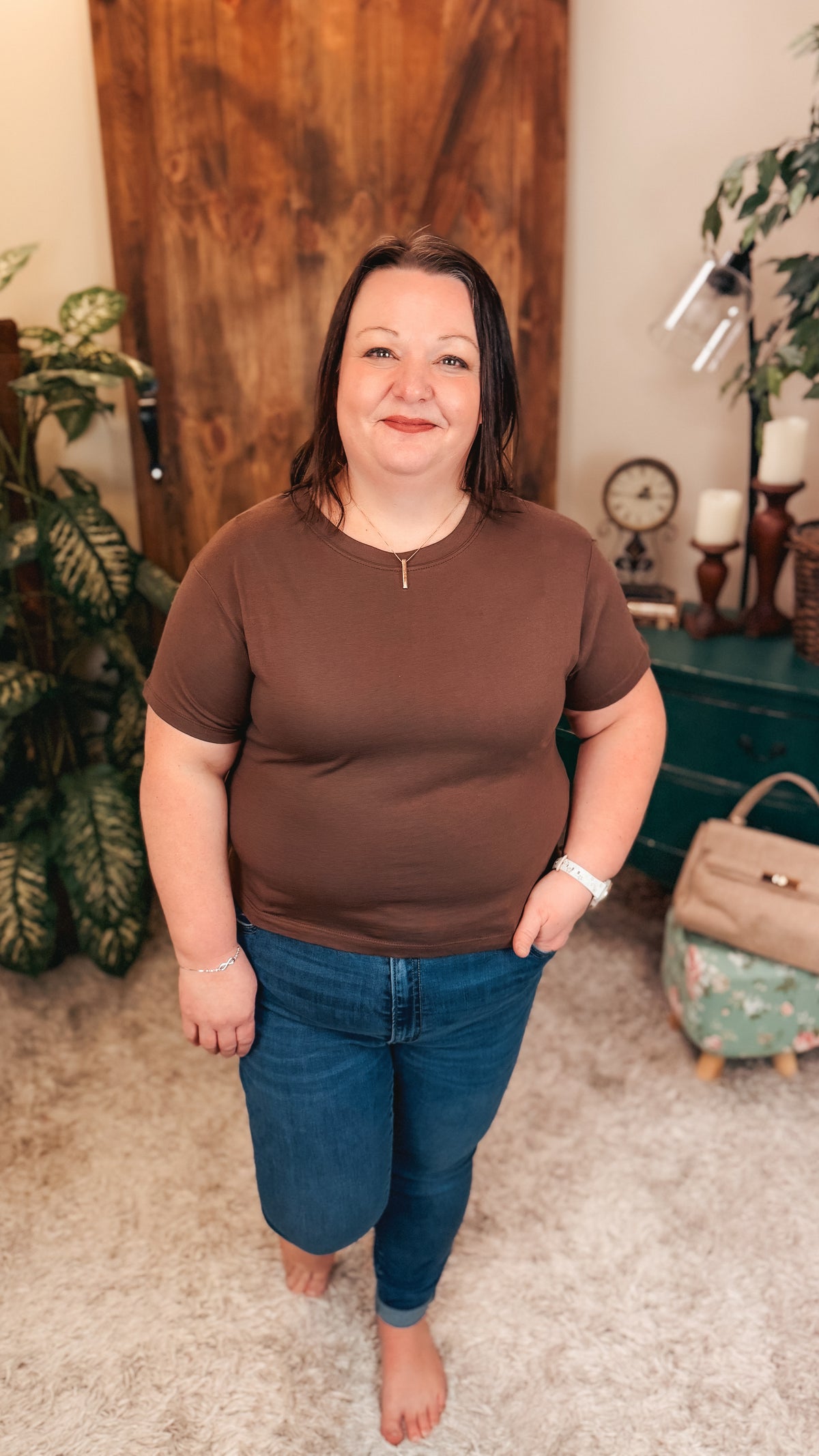 Michelle Basic Tee | Brown