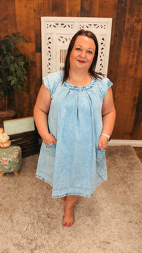 Tracey Denim Sundress | Light Indigo