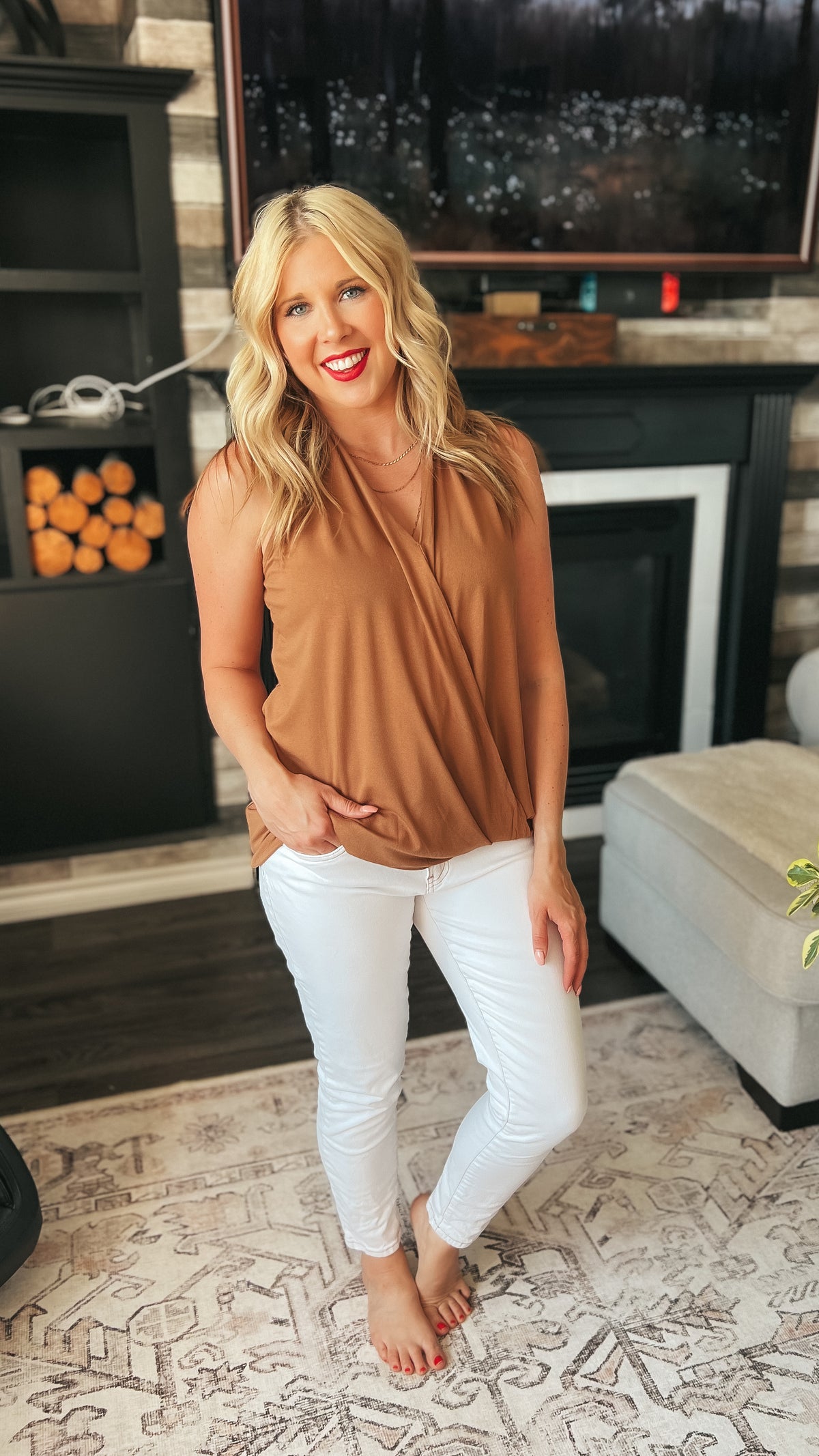 Trista Tank Top | Camel