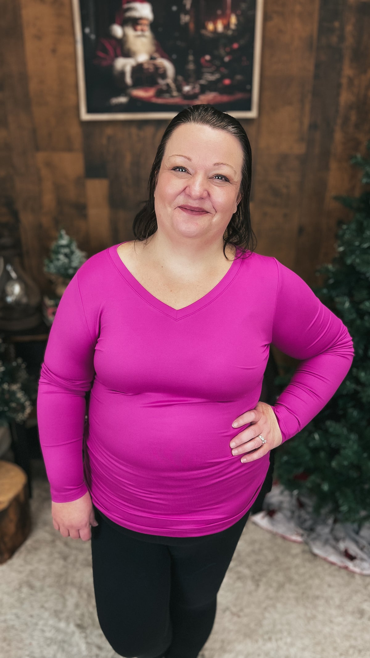 Kelsey Brushed Long Sleeve | Magenta