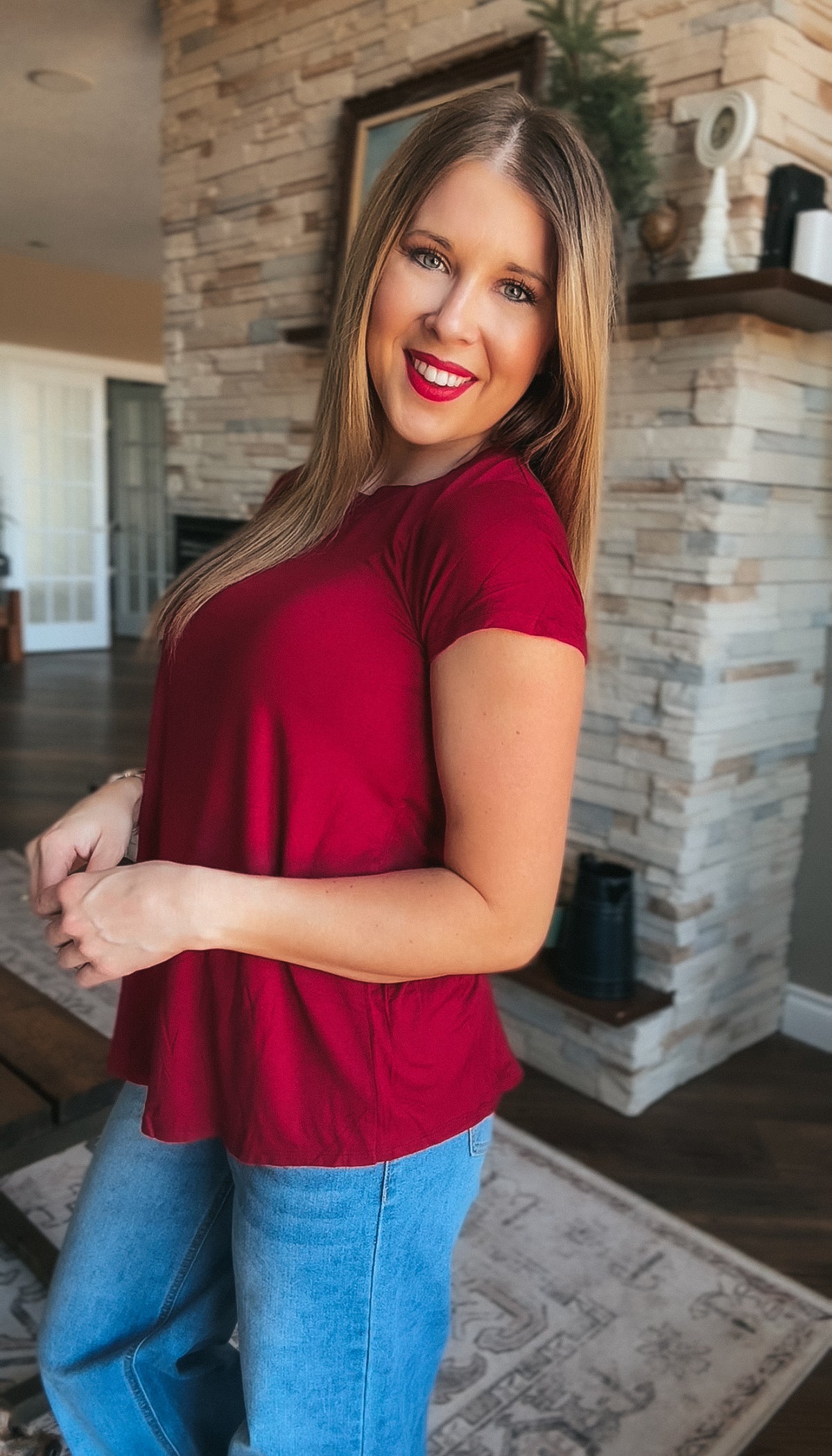Morgan Basic Tee | Wine