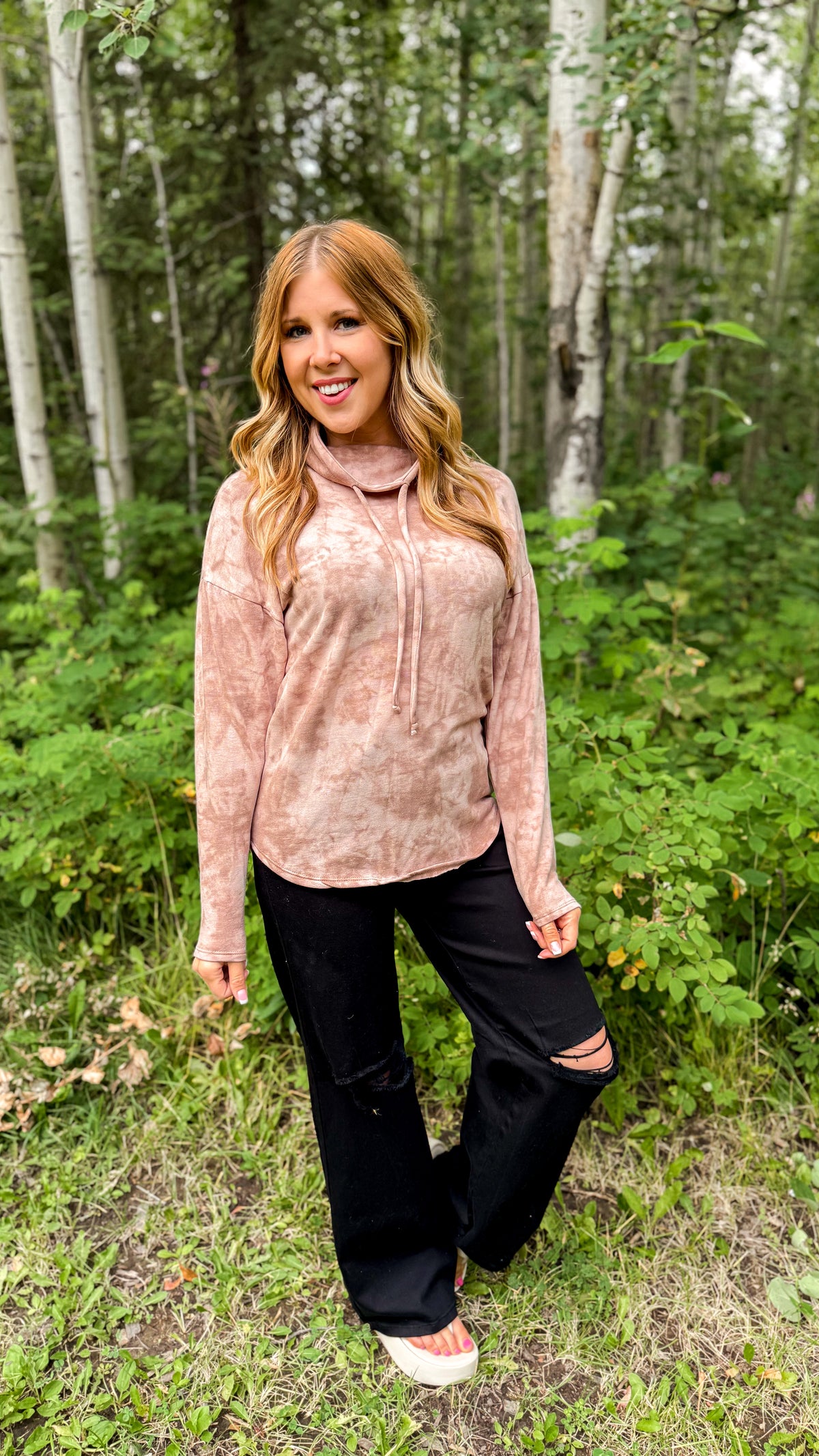 Lucie Cowlneck Sweatshirt | Tie Dye