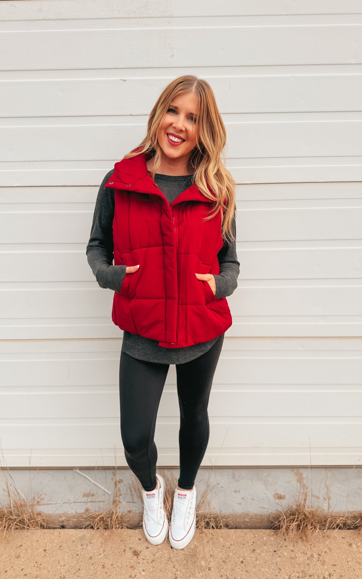 Tori Puffer Vest | Burgundy