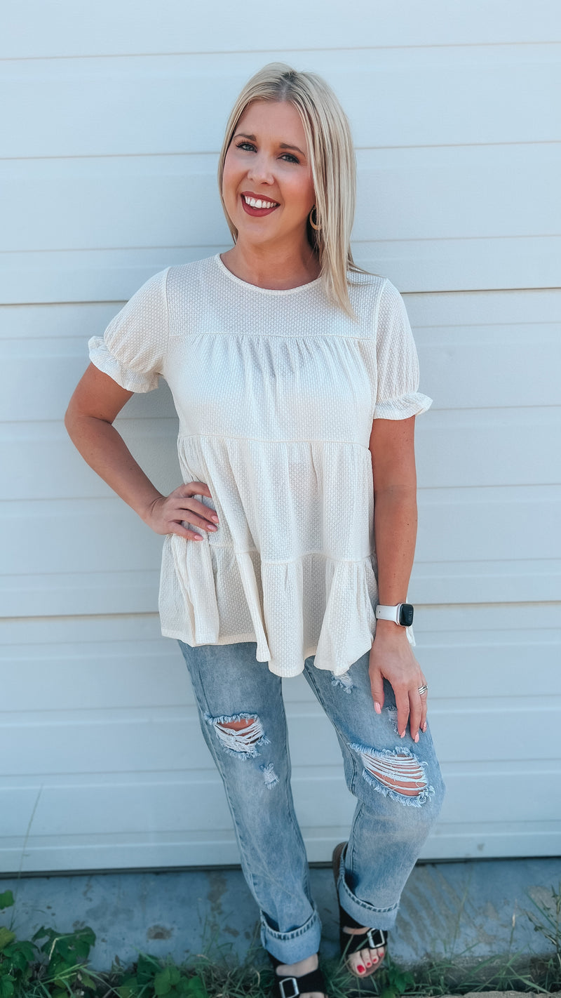 Dolly Babydoll Top: Cream