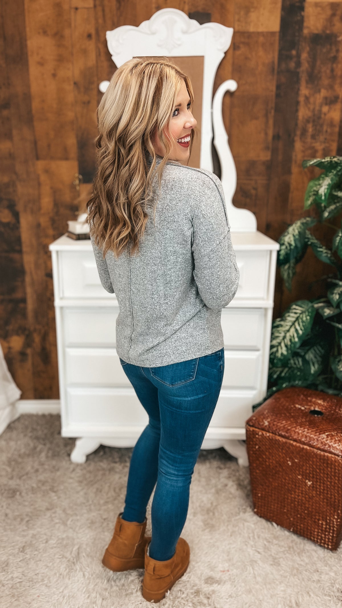 Loriann Button Shirt | Heather Grey