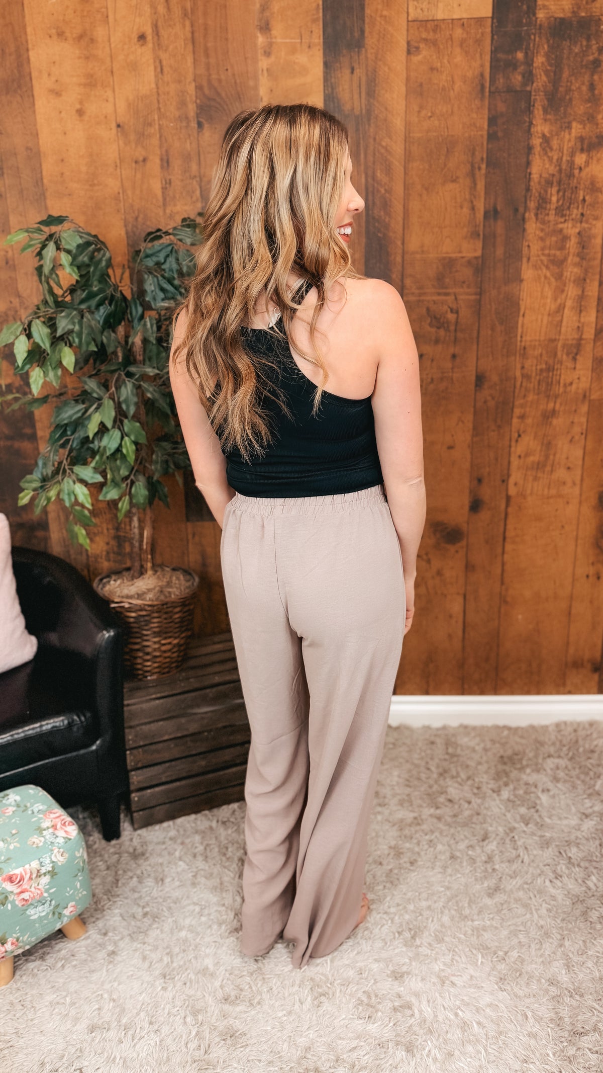Crystal Wide Leg Pants | Taupe
