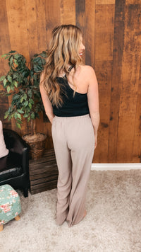 Crystal Wide Leg Pants | Taupe