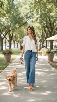 14 White Flutter Blouse | SAMPLE SALE