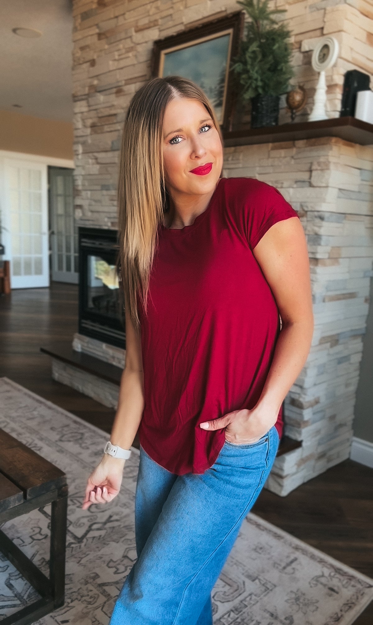 Morgan Basic Tee | Wine