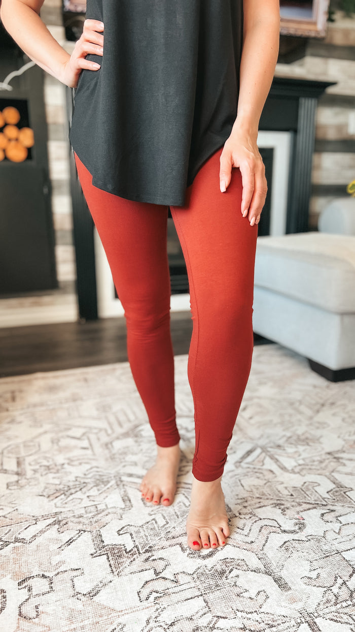 Ashley Cotton Leggings | Rust