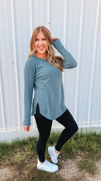 Leslie Waffle Long Sleeve | Ash Jade
