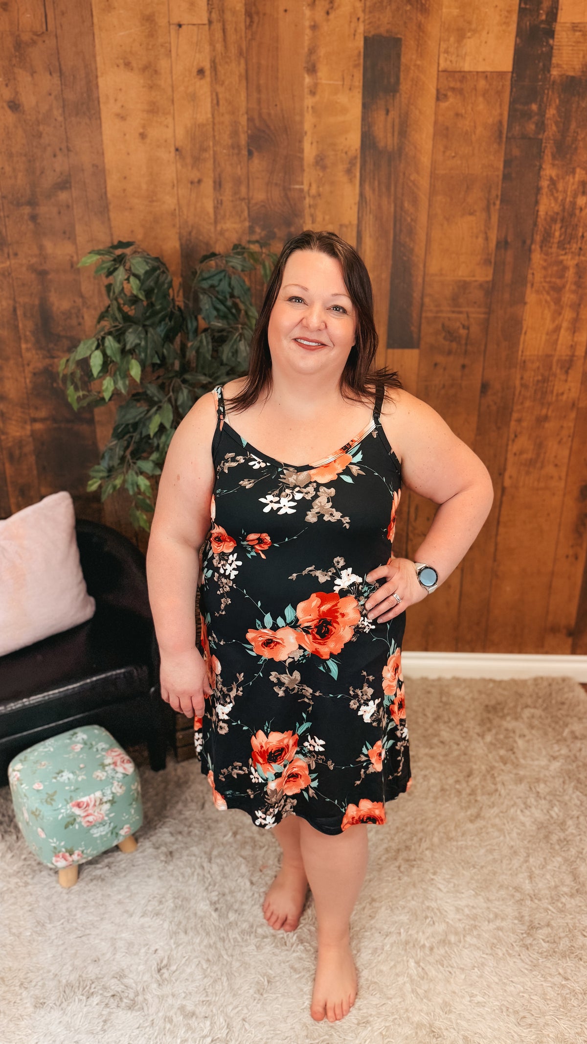 Julie Tunic Dress | Black Floral