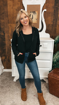 Layne Zip Hoodie: Black