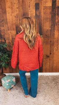 Mae Knit Sweater| Washed Red