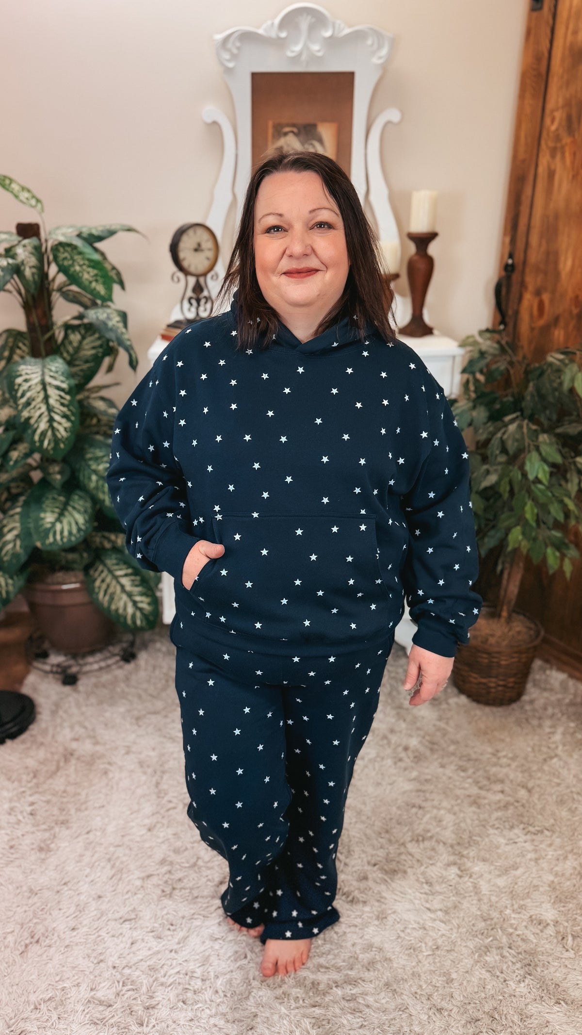 Arianna Star Hoodie | Navy