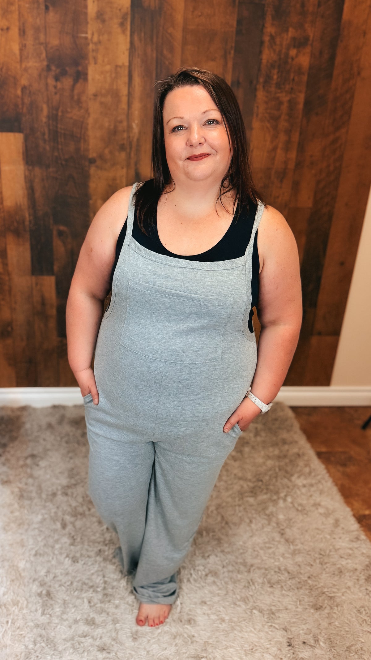 Rebecca Wide Leg Romper | Heather Grey