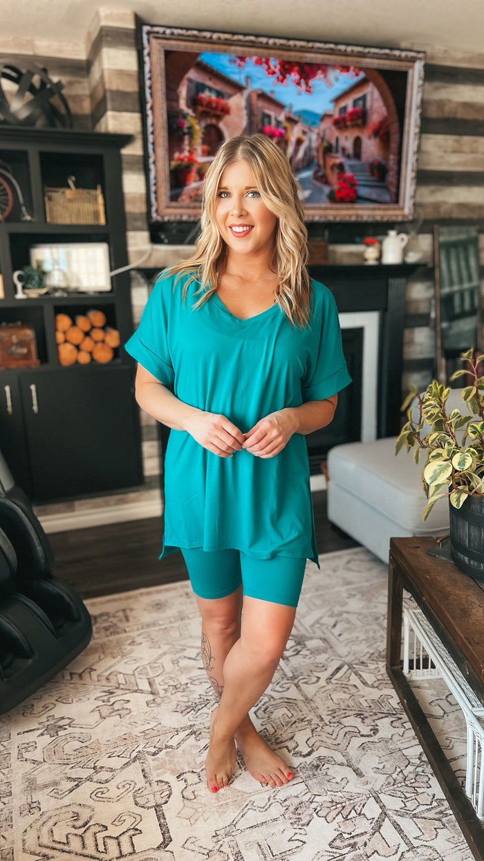 Skylar Short Set: Teal