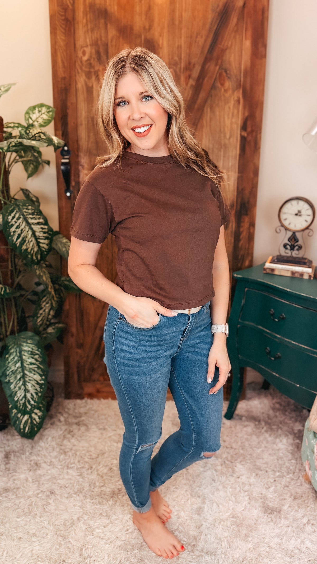 Michelle Basic Tee | Brown
