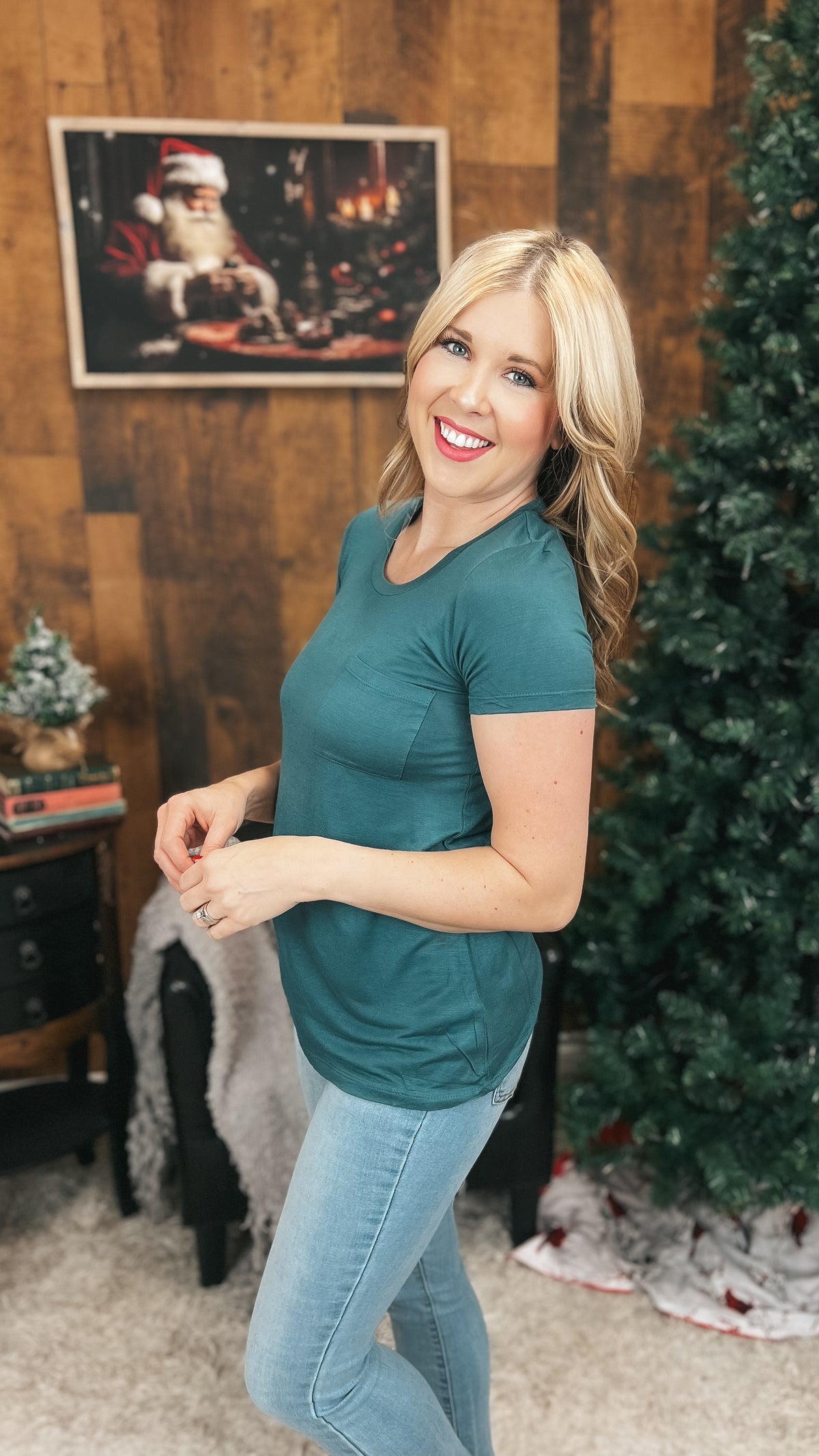 Laura Heathered Tee | Palm Leaf