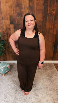 Rebecca Wide Leg Romper | Brown