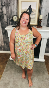 Diane Floral Sundress | Lime