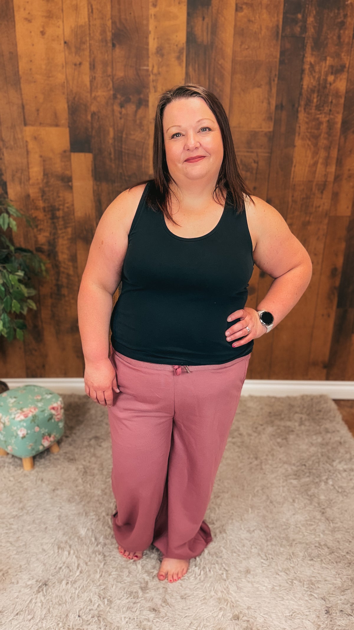 Audrey Wide Leg Jogging Pants | Rose