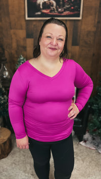 Kelsey Brushed Long Sleeve | Magenta