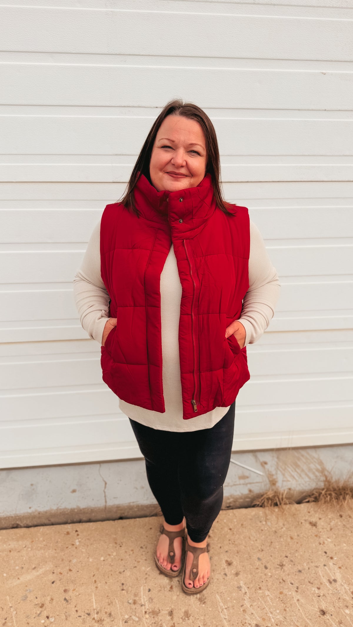Tori Puffer Vest | Burgundy