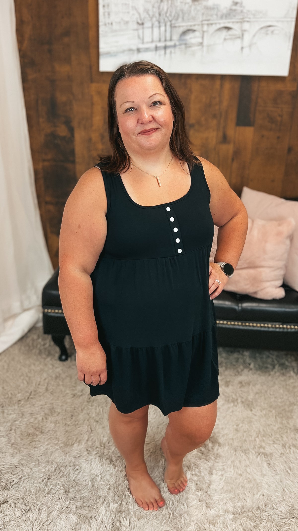 Leah Tiered Tunic | Black