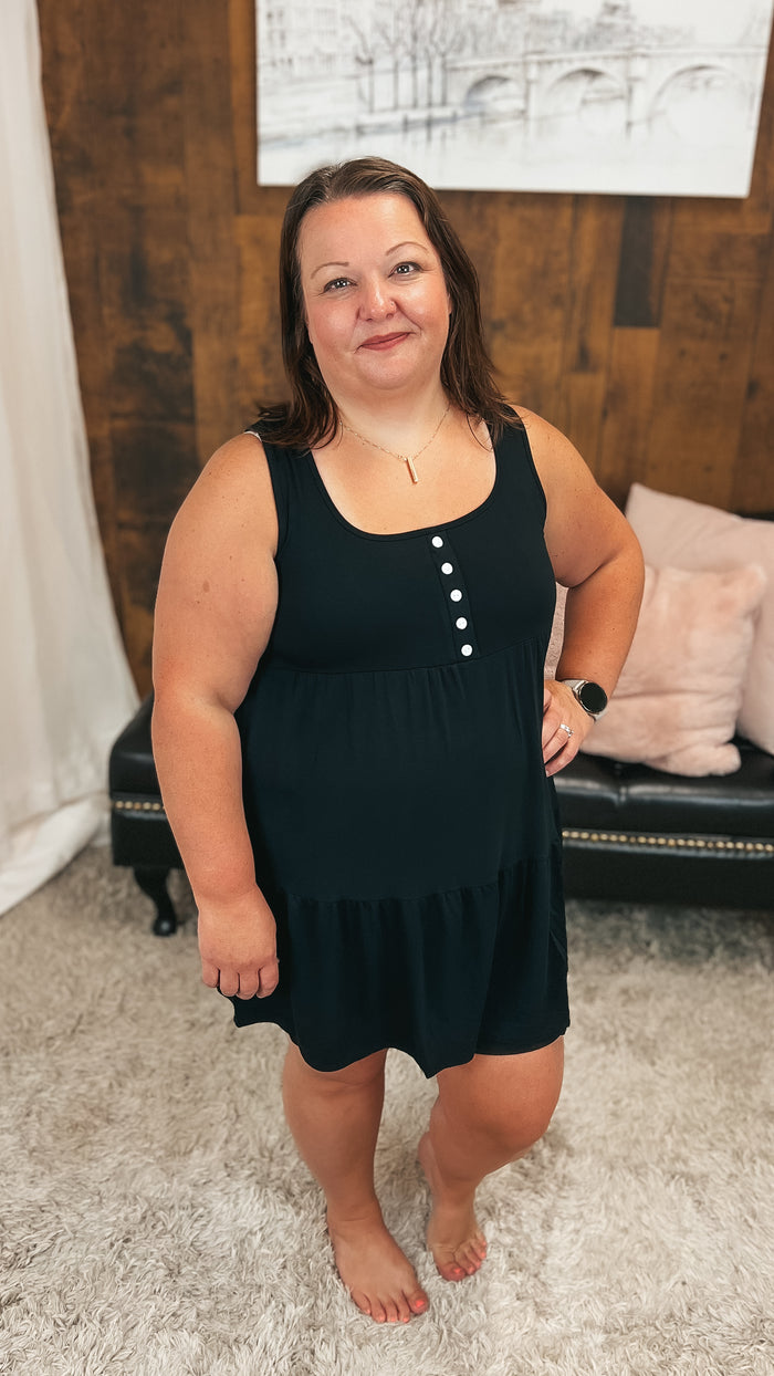 Leah Tiered Tunic | Black