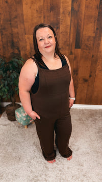 Rebecca Wide Leg Romper | Brown