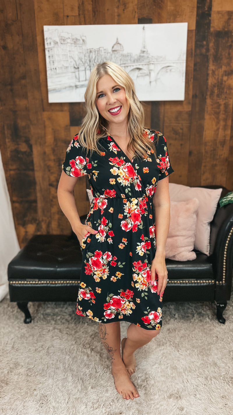 Sonya Floral Dress | Black