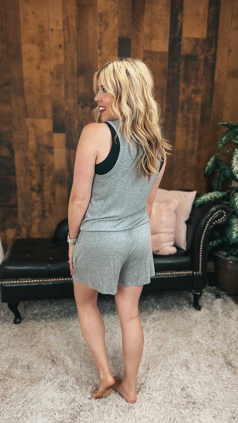 Tiffany Shorts Romper | Grey