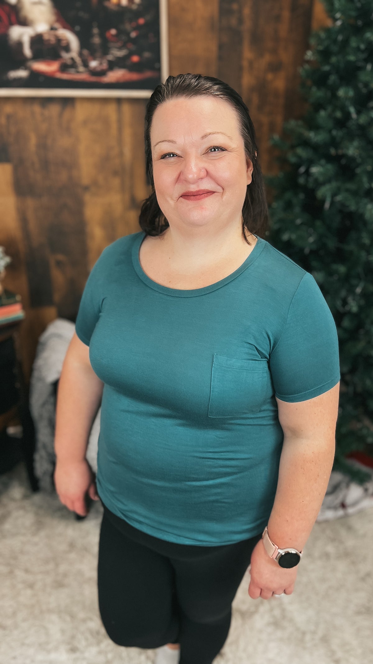 Laura Heathered Tee | Palm Leaf