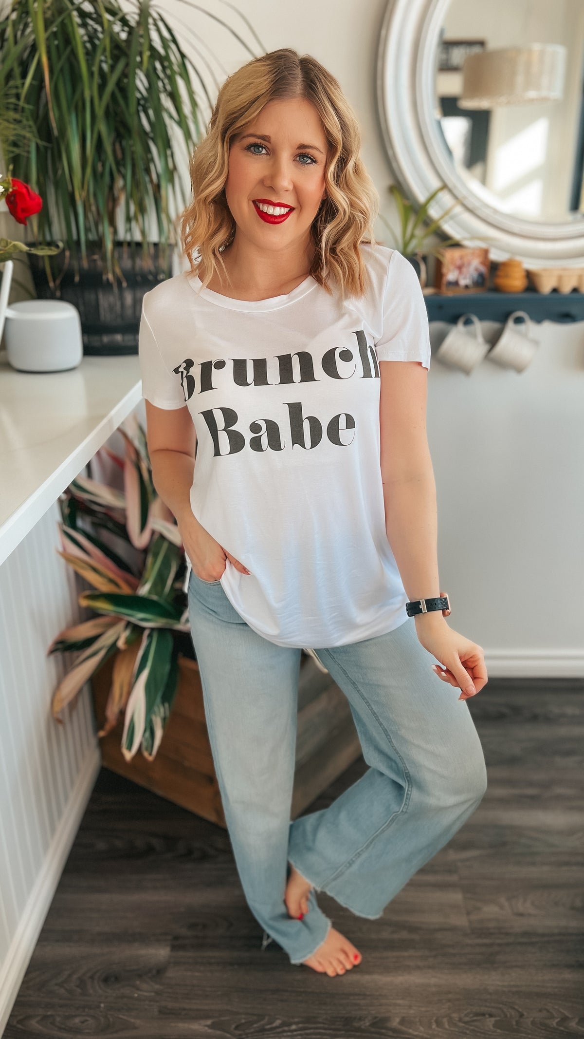 Brunch Babe Graphic Tee: Ivory