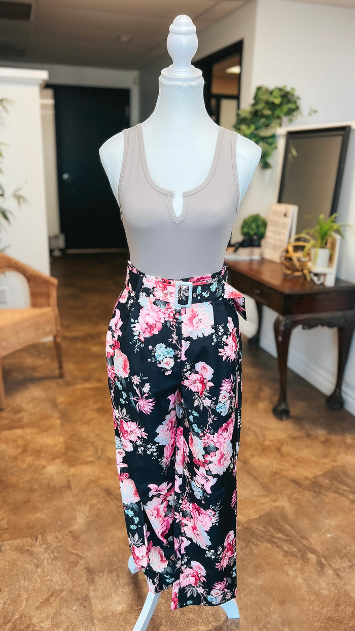 Nicole Belted Floral Pants