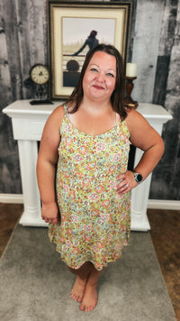 Diane Floral Sundress | Lime