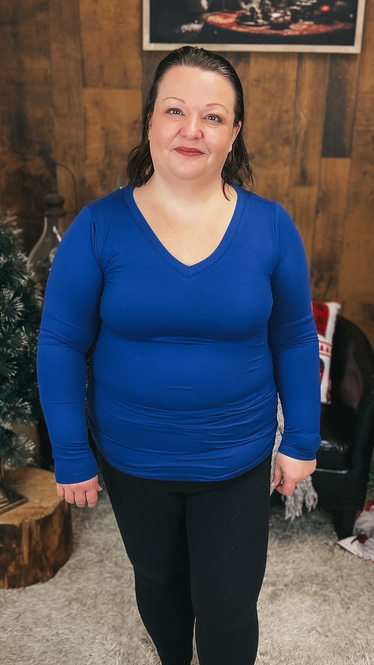 Kelsey Brushed Long Sleeve | Light Navy