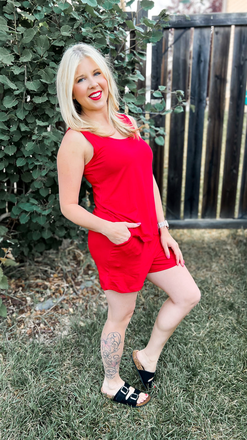 Payton Tank Top Short Set | Ruby