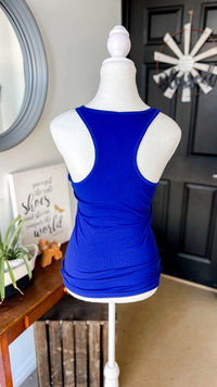 Rynlee Ribbed Tank Top: Cobalt