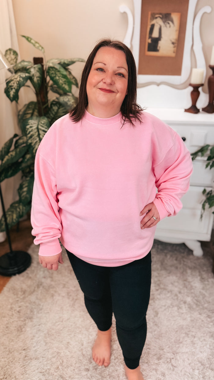 Olivia Basic Crewneck | Baby Pink