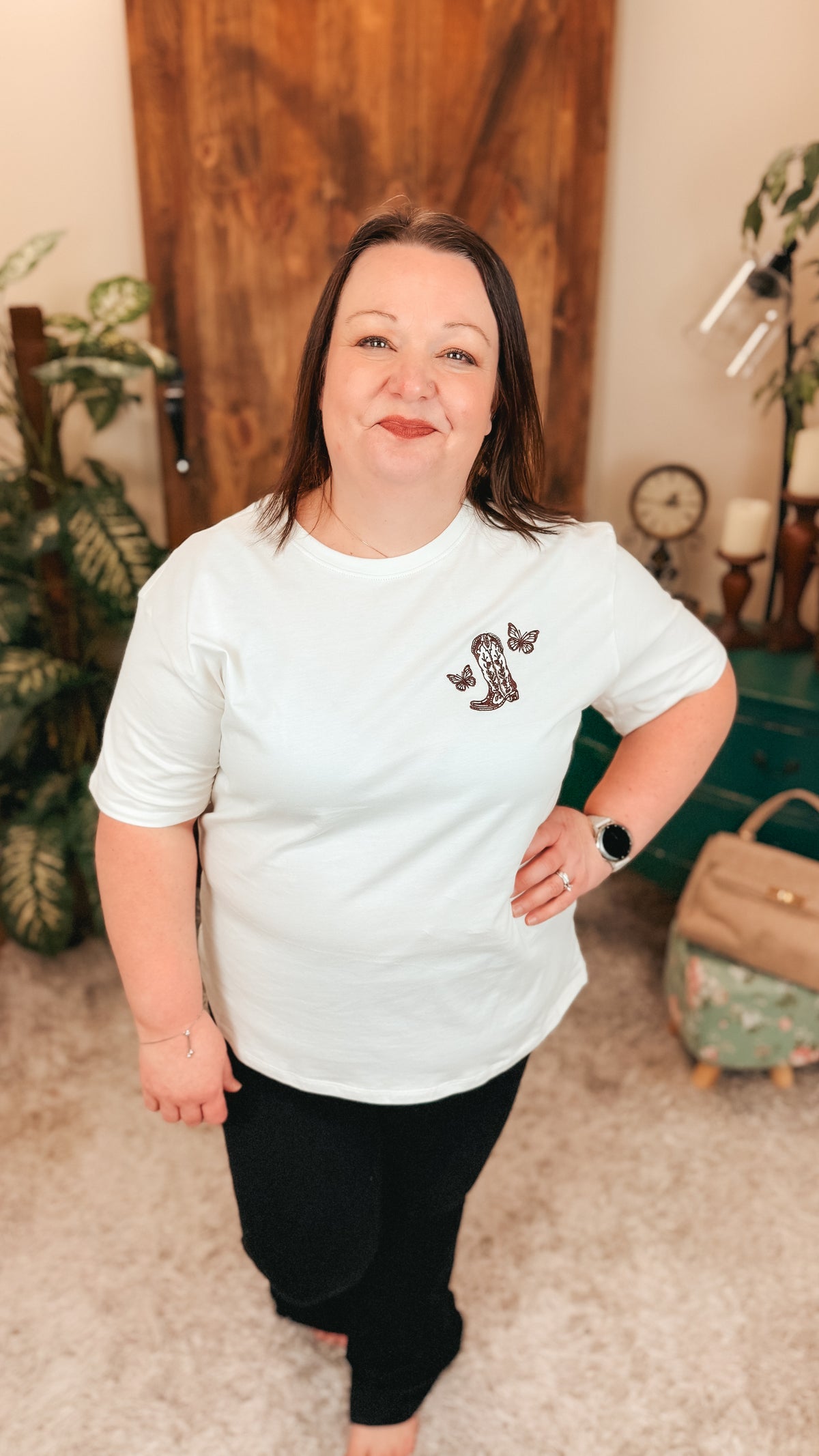 Yeehaw Cowgirl Graphic Tee | Cream