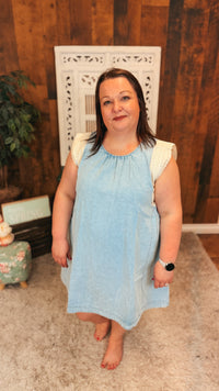 Lisa Denim Sundress | Light Blue